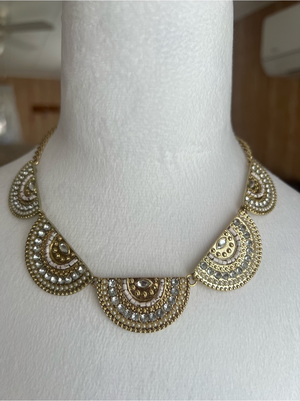 Icing Gold-Tone Crystal Fan Pendant Necklace